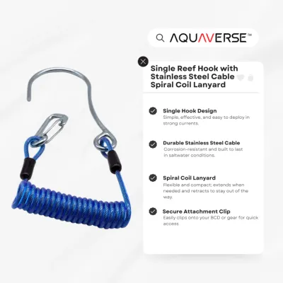 AQUAVERSE 双流钩及不锈钢缆螺旋挂绳｜放流潜水