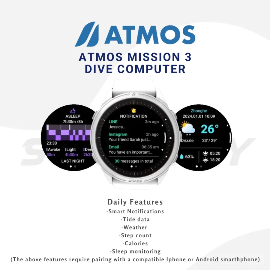 ATMOS Mission 3 Dive Computer – Scuba & Freedive Watch Malaysia