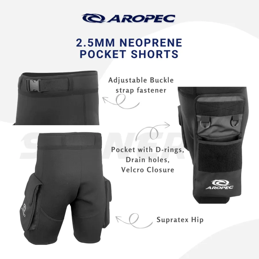 AROPEC 2.5mm 氯丁橡胶技术潜水短裤｜多口袋设计