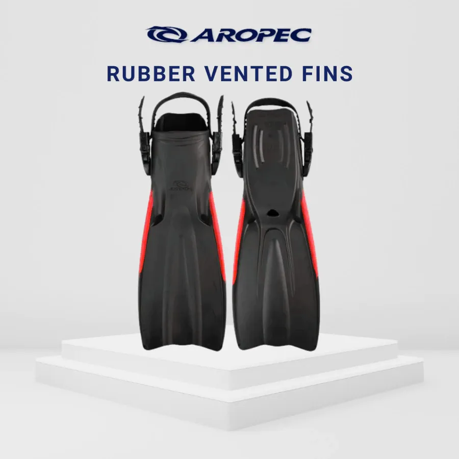AROPEC PROBLUE Rubber Vented Fins with Quick Release Buckle – Scuba & Snorkeling