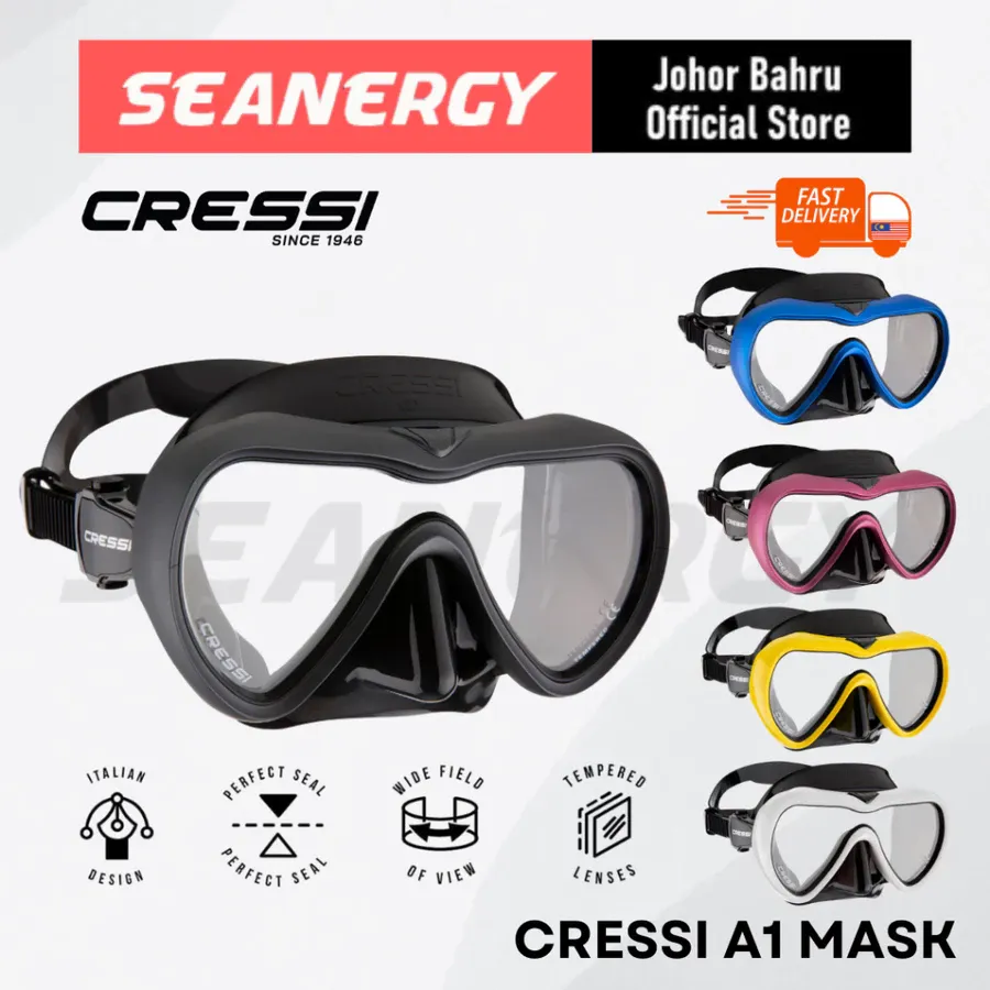 CRESSI A1 潜水面镜｜宽视野防雾设计