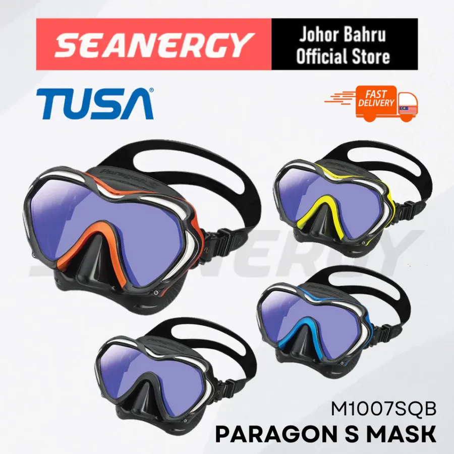 TUSA Paragon S M1007SQB Mask | Single-Window Diving Mask with UV Protection