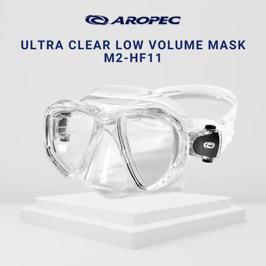 Topeng Selam Dua Kanta AROPEC M2-HF11 Ultra Clear | Isipadu Rendah