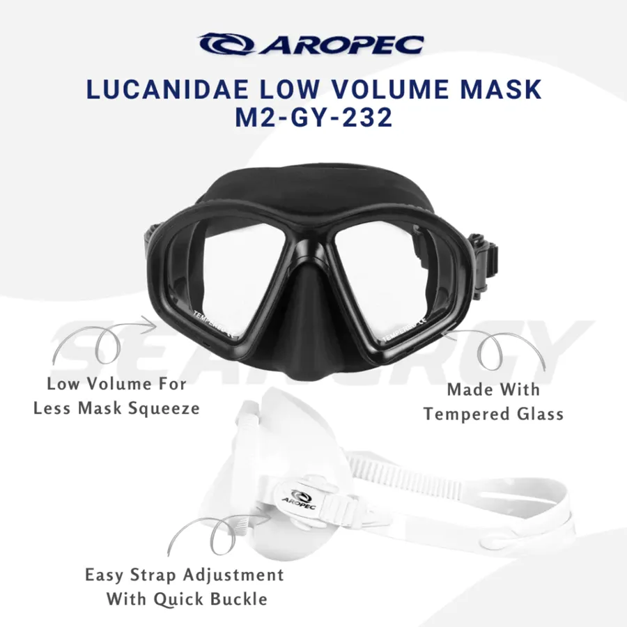 Topeng selam bebas AROPEC Lucanidae M2-GY232 berisipadu rendah