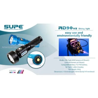 SUPE RD90 v2 2000 流明潜水手电