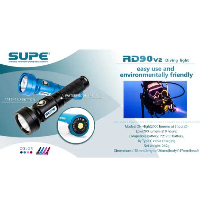 SUPE RD90 v2 2000 流明潜水手电