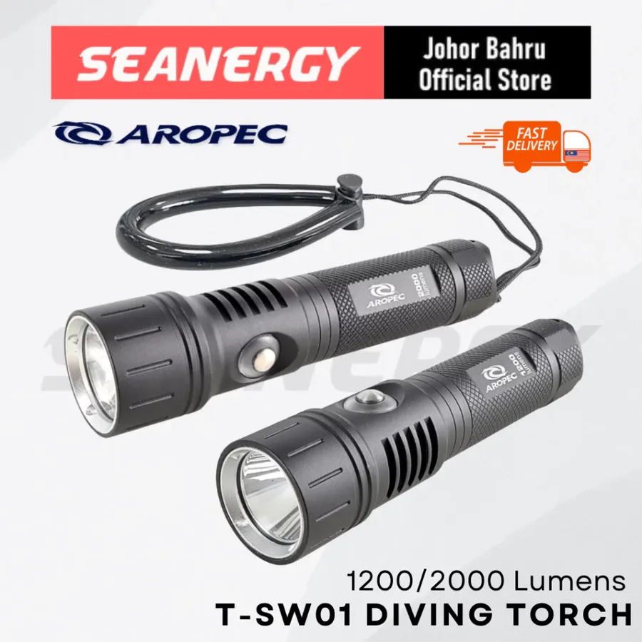 AROPEC T-SW01 Dive Torch 1200/2000 Lumens | Scuba & Freediving Light