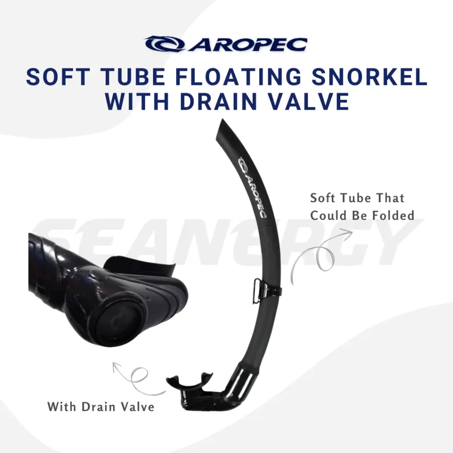 AROPEC Soft Tube Floating Snorkel for Freediving & Spearfishing