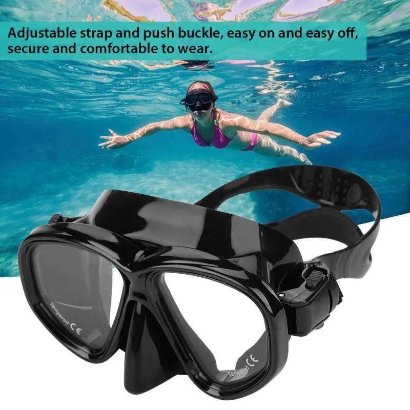 WHALE seller image showing a black two-lens diving mask