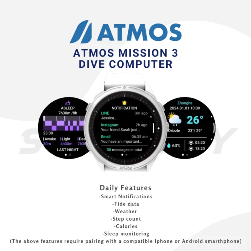 ATMOS Mission 3 Dive Computer – Scuba & Freedive Watch Malaysia