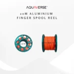 Aquaverse 20m Aluminum Finger Spool Reel with 316 Stainless Steel Snap for SMB Scuba Diving