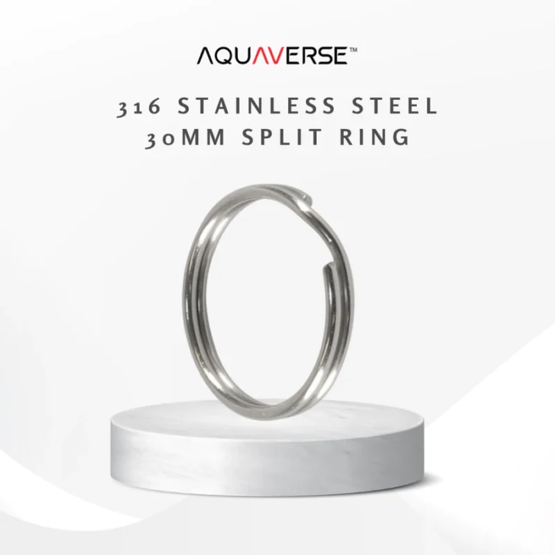 Aquaverse 316 Stainless Steel Marine Grade Key Ring | Durable Split Ring for Scuba Diving & Outdoor Use
