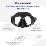 AROPEC Lucanidae Freedive Mask M2-GY232 | Low Volume Spearfishing Mask