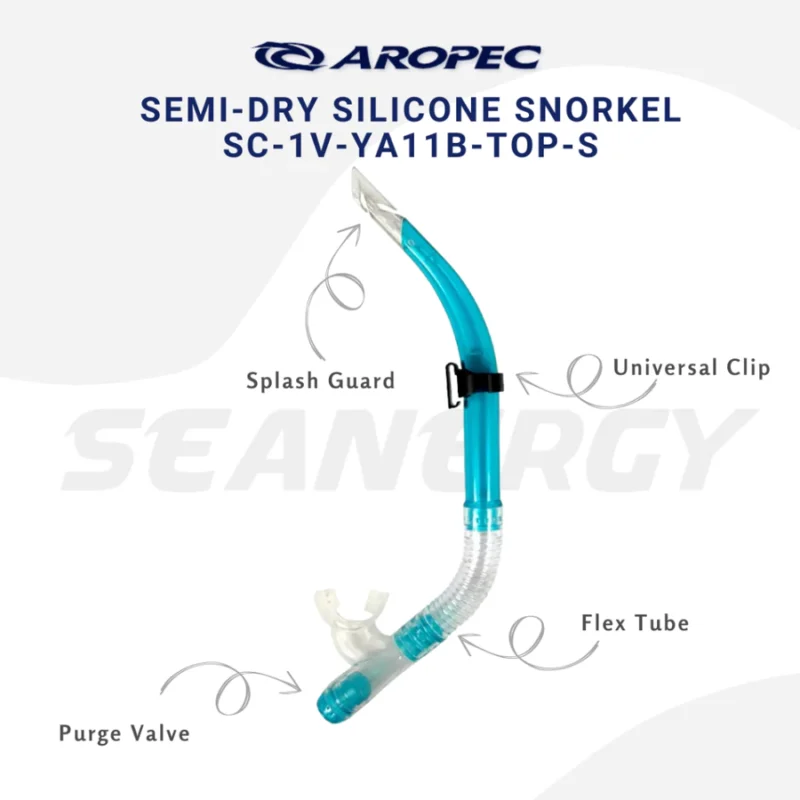 AROPEC Semi Dry Silicone Snorkel YA11 – Scuba & Snorkeling Gear