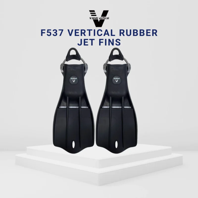 V.DIVE Vertical F537 Rubber Jet Fin with Spring Strap – Scuba & Technical Diving